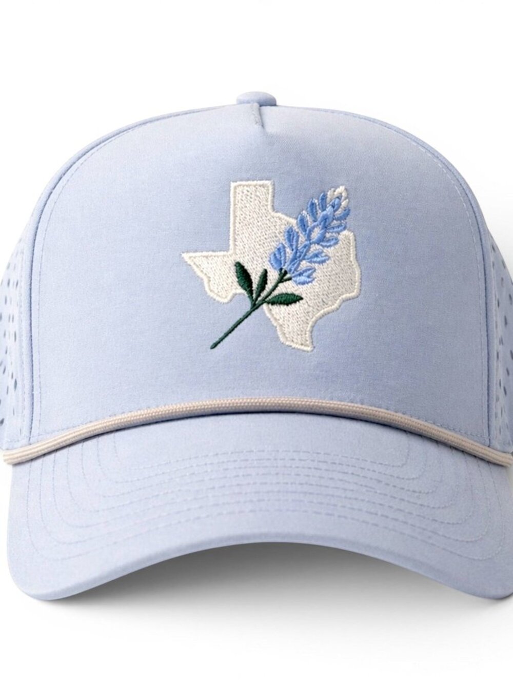 Texas Bluebonnet Embroidered Hat Baby Blue Sport Mad Capper